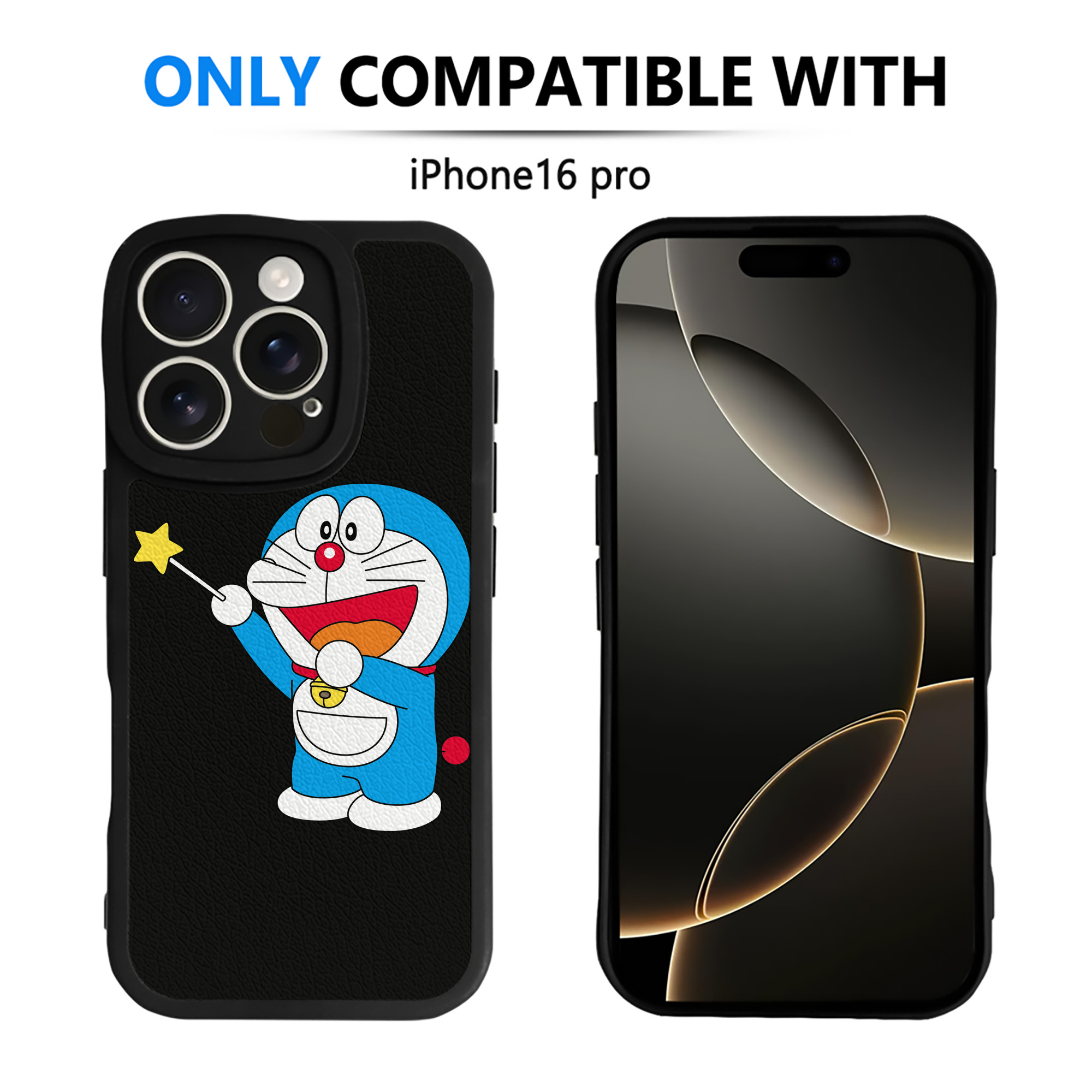（画像用） ドラえもん Doraemon 【iPhone 16シリーズ対応】シリコンスマホケース（レザー調） 材質：シリコン